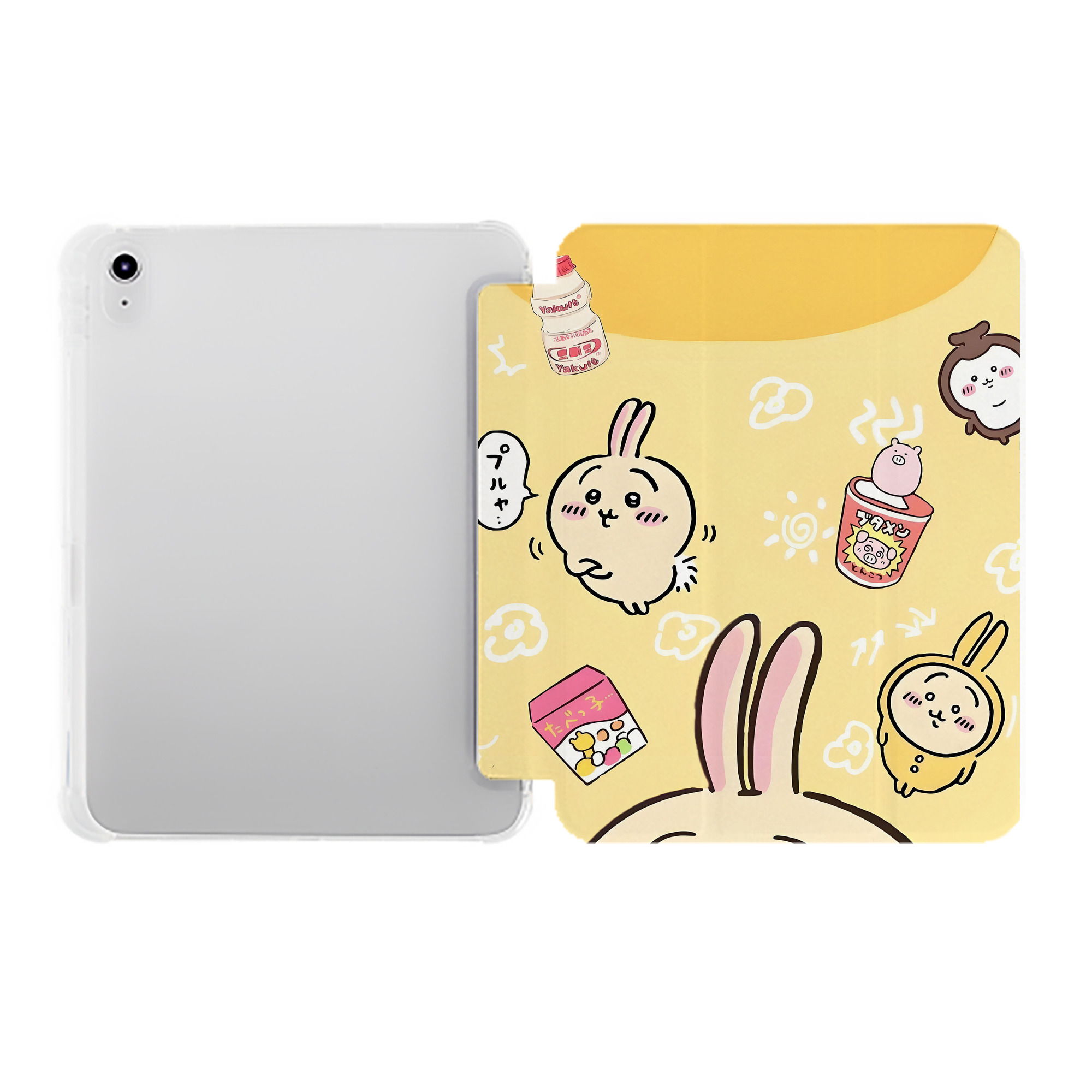 （画像用） ちいかわ Chii-kawa IPad ケース ペン収納付き 三つ折りスタンド PUレザー×シリコン 対応機種9.5/10.5/10.9インチ
